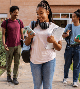Students outside the lecturing hall